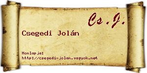 Csegedi Jolán névjegykártya