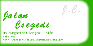 jolan csegedi business card